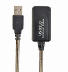 Gembird aktivní predlžovací kábel USB 2.0 (MF), 10 m, čierny