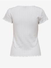 ONLY Biele dámske rebrované tričko ONLY Carlotta XL