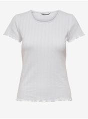 ONLY Biele dámske rebrované tričko ONLY Carlotta XS
