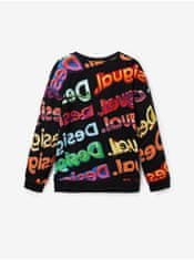 Desigual Čierna detská vzorovaná mikina Desigual Sweat Xocolat 122-128