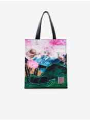 Desigual Zeleno-ružový dámsky vzorovaný shopper Desigual Paisaje Surreal UNI