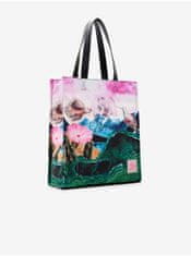 Desigual Zeleno-ružový dámsky vzorovaný shopper Desigual Paisaje Surreal UNI