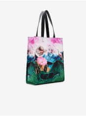 Desigual Zeleno-ružový dámsky vzorovaný shopper Desigual Paisaje Surreal UNI