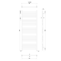 SAPHO Sapho, METRO vykurovacie teleso 600x1530 mm, chrom, 0411-02