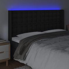 Vidaxl Čelo postele s LED čierne 183x16x118/128 cm umelá koža