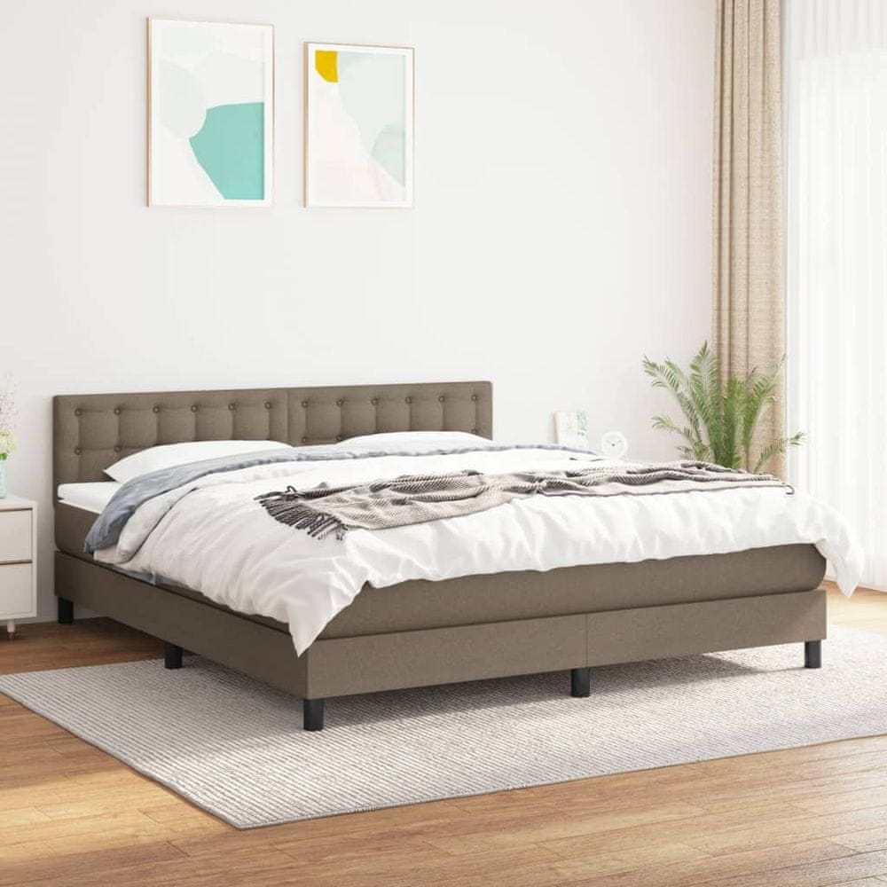 Petromila vidaXL Posteľný rám boxspring s matracom sivohned 180x200 cm látka