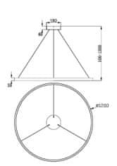 MAYTONI MAYTONI Závesné svietidlo Rim 3000K 81W MOD058PL-L65BS3K