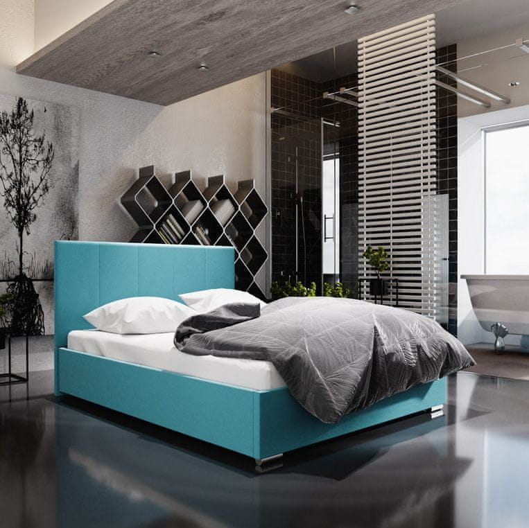 Veneti Jednolôžková posteľ s úložným priestorom FLEK 6 - 120x200, modrá