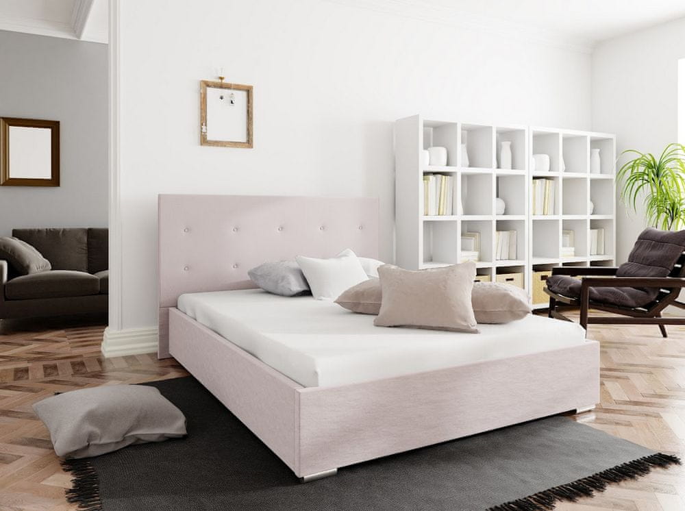 Veneti Manželská posteľ s úložným priestorom FLEK 1 - 140x200, ružová