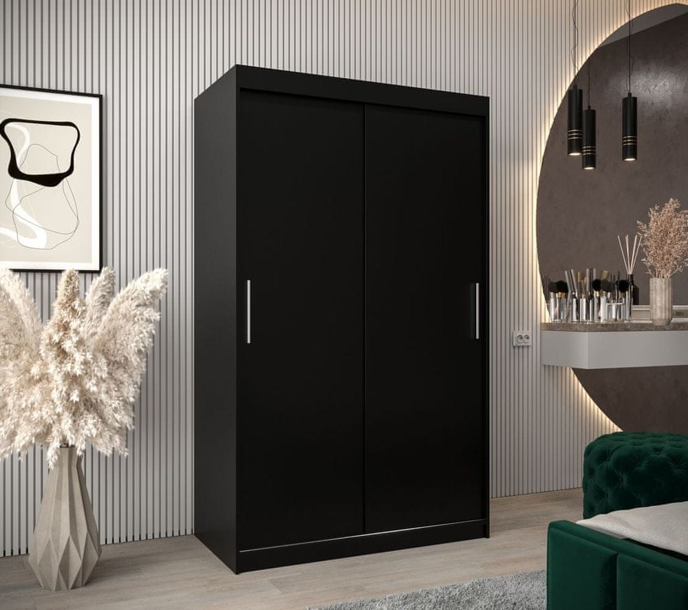 Veneti Skriňa s posuvnými dverami v šírke 120 cm TIMEA - čierna