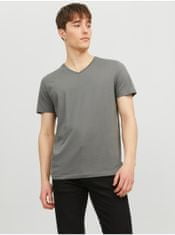 Jack&Jones Šedé pánske basic tričko Jack & Jones Organic S