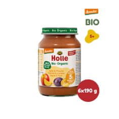 Holle BIO Jablko a slivka pre deti od 6. mesiaca 6 x 190 g