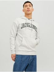 Jack&Jones Svetlosivá pánska melírovaná mikina s kapucňou Jack & Jones Josh M