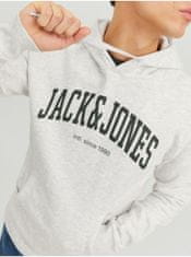 Jack&Jones Svetlosivá pánska melírovaná mikina s kapucňou Jack & Jones Josh M