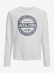 Jack&Jones Biele chlapčenské tričko s dlhým rukávom Jack & Jones Jeans 164