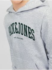 Jack&Jones Svetlosivá chlapčenská melírovaná mikina s kapucňou Jack & Jones Josh 152