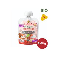 Holle Fruity fox - bio detské ovocné pyré s jogurtom 85g x 5ks