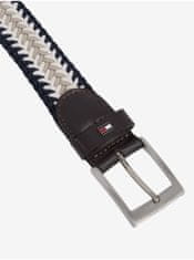 Tommy Hilfiger Modro-biely pánsky vzorovaný opasok Tommy Hilfiger Adan 110