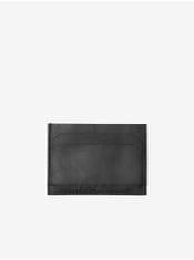 Jack&Jones Čierne pánske kožené púzdro na kreditné karty Jack & Jones Side UNI