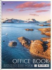 SHKOLYARYK Špirálový zošit "Office book", mix, A4+, linajkový, 80 listov, A4-IC-080-6502L