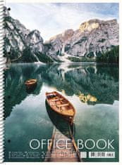 SHKOLYARYK Špirálový zošit "Office book", mix, A4+, linajkový, 80 listov, A4-IC-080-6502L