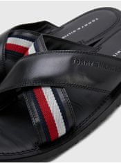 Tommy Hilfiger Čierne pánske kožené šľapky Tommy Hilfiger 41