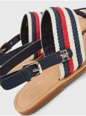 Tommy Hilfiger Tmavomodré dámske vzorované sandále s koženými detailmi Tommy Hilfiger 38