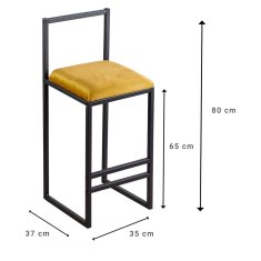 Butopêa Barová stolička žltá s čiernymi nohami - CUBIQUE