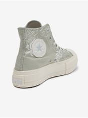 Converse Svetlozelené dámske členkové tenisky na platforme Converse Chuck Taylor All Star Lift 37