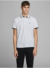 Jack&Jones Biele pánske polo tričko Jack & Jones Paulos XL