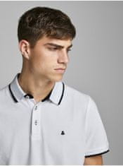 Jack&Jones Biele pánske polo tričko Jack & Jones Paulos XL