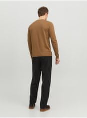 Jack&Jones Hnedý pánsky basic sveter Jack & Jones Basic S