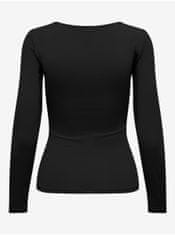 ONLY Čierne dámske basic tričko s dlhým rukávom ONLY Lea L