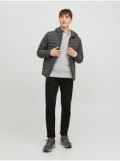 Jack&Jones Svetlosivý pánsky basic sveter Jack & Jones Hill XL