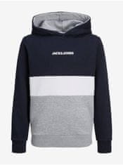 Jack&Jones Tmavomodrá chlapčenská mikina s kapucňou Jack & Jones Ereid 152