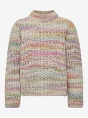 ONLY Ružovo-béžový dievčenský vzorovaný sveter ONLY Carma 122-128