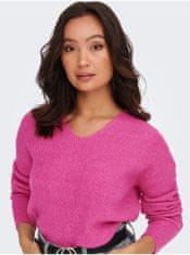 ONLY Ružový dámsky rebrovaný sveter ONLY Camilla M