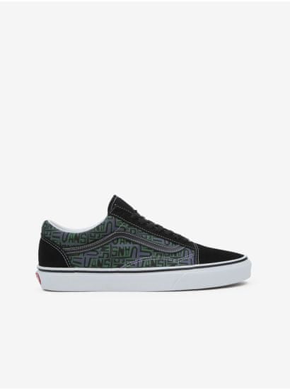 Vans Zeleno-čierne pánske vzorované tenisky so semišovými detailmi VANS Old Skool