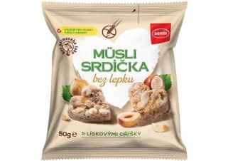 SEMIX Musli srdíčka bez lepku s lískovými oříšky 50g , Semix