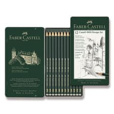 Faber-Castell Grafitová ceruzka Castell 9000 Design set 12 ks, plechová krabička