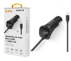 Aligator Aligátor nab. do auta 2xUSB výstupom 2,4A, čierna