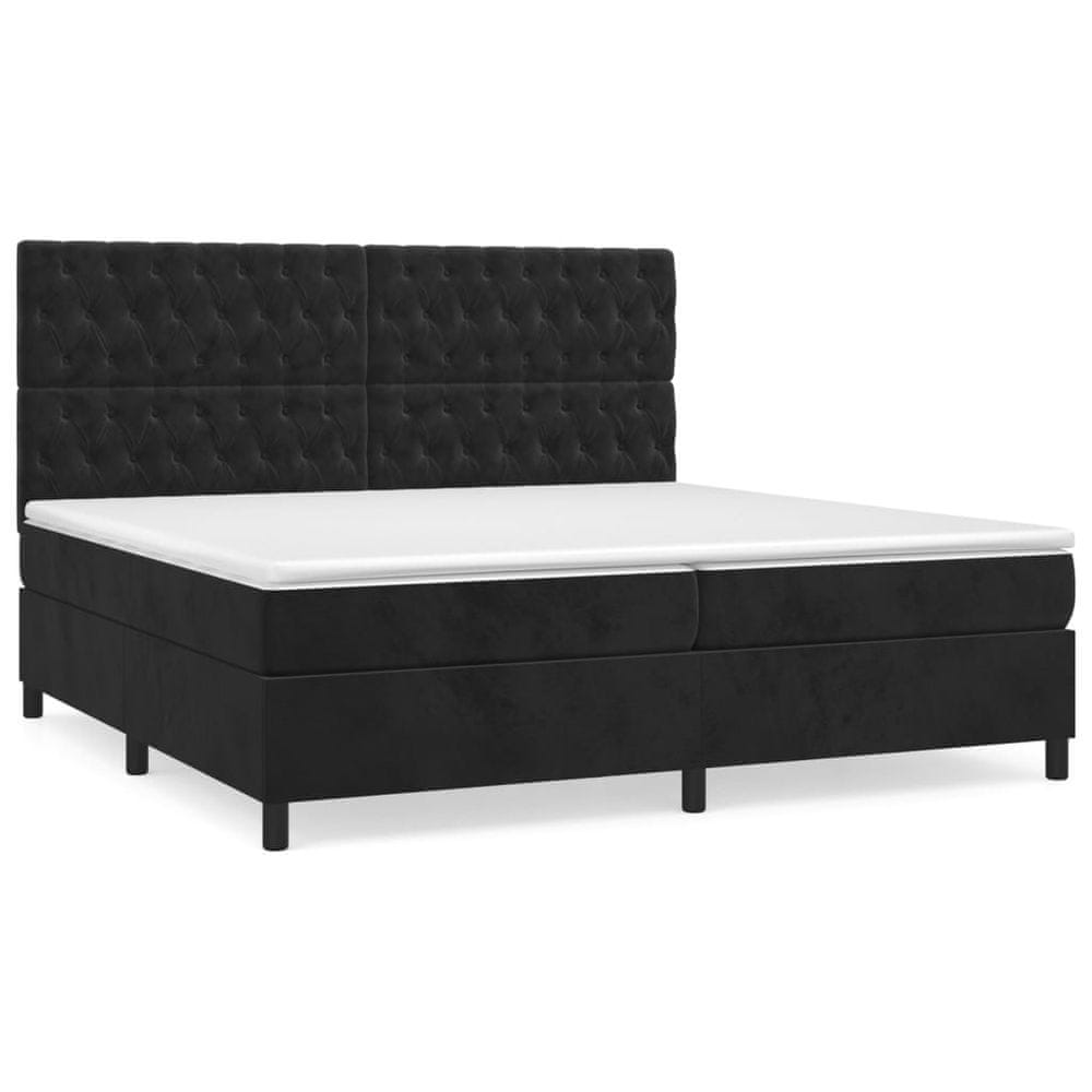 Vidaxl Posteľný rám boxspring s matracom čierny 200x200 cm zamat