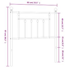 Vidaxl Kovové čelo postele čierne 80 cm