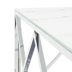 Petromila vidaXL Konferenčný stolík strieborný 80x80x40 cm nerezová oceľ a sklo
