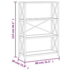 Petromila vidaXL 4-poschodová polica 80x30x112 cm masívny dub