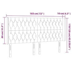 Vidaxl Čelo postele s LED čierne 183x16x118/128 cm zamat