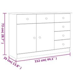 Petromila vidaXL Komoda ALTA 112x35x73 cm borovicový masív