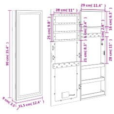 Petromila vidaXL Zrkadlová skrinka na šperky s LED svetlami nástenná biela