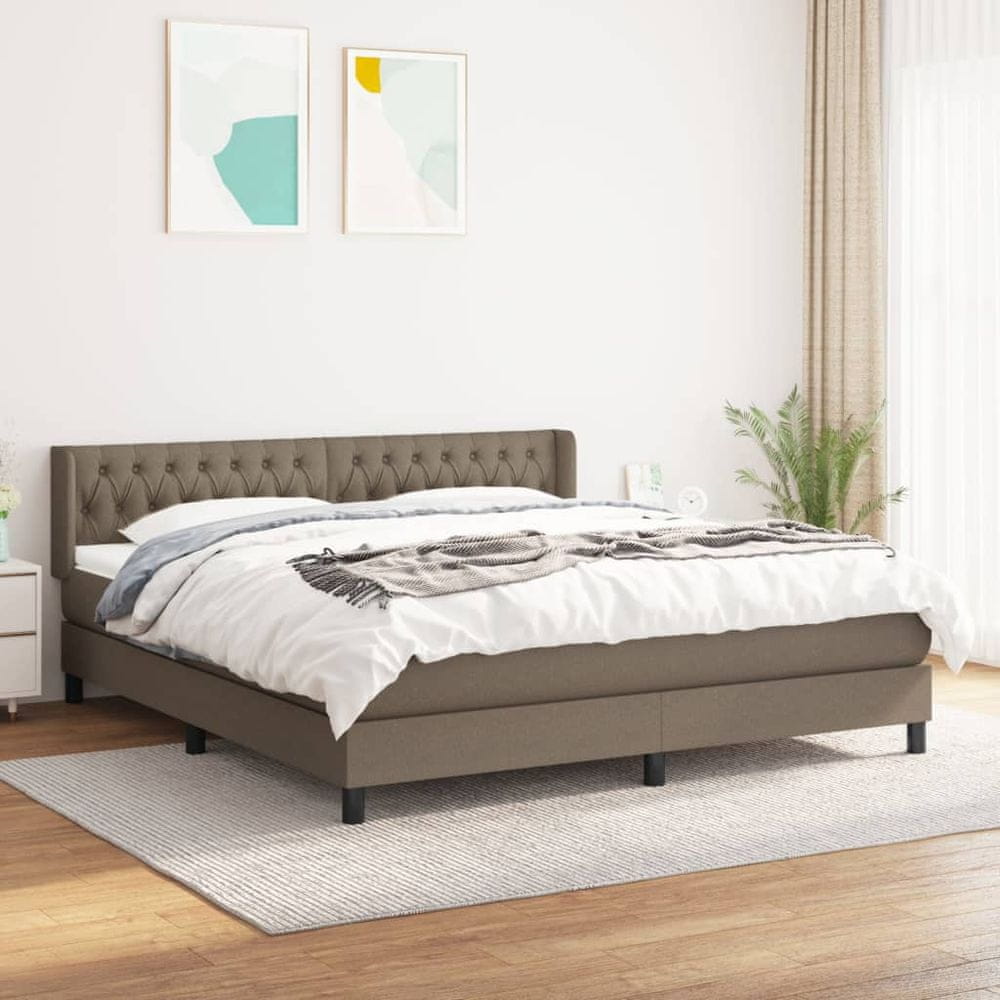 Petromila vidaXL Posteľný rám boxspring s matracom sivohned 180x200 cm látka