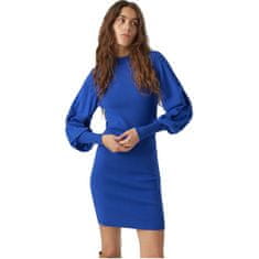 Vero Moda Dámske šaty VMHOLLYKARISPUFF Slim Fit 10290665 Beaucoup Blue (Veľkosť XS)